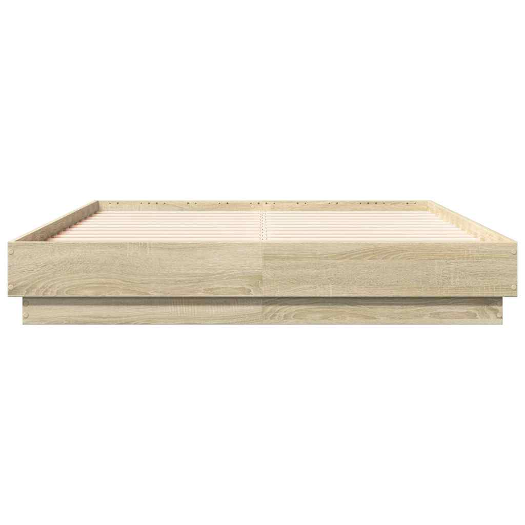 Bed Frame without Mattress Sonoma Oak 135x190 cm Double