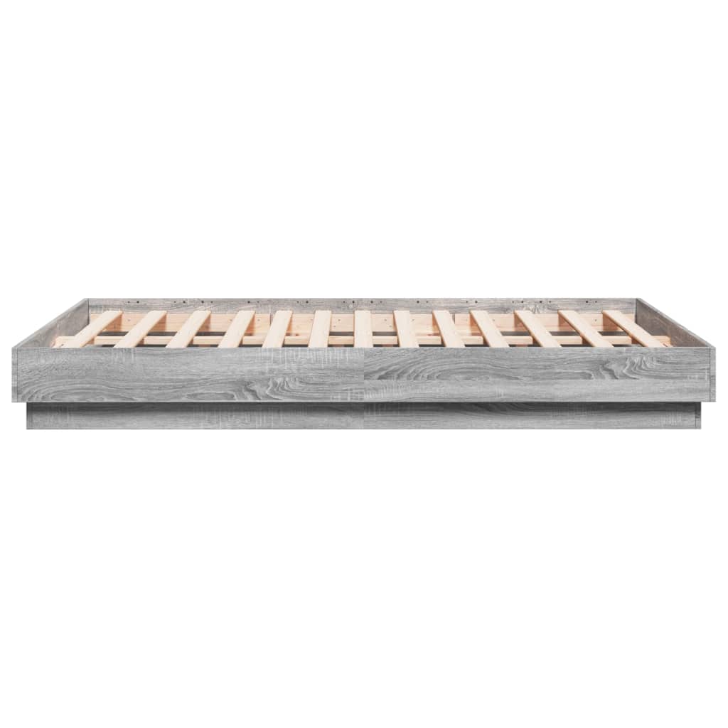 Bed Frame without Mattress Grey Sonoma 135x190 cm Double