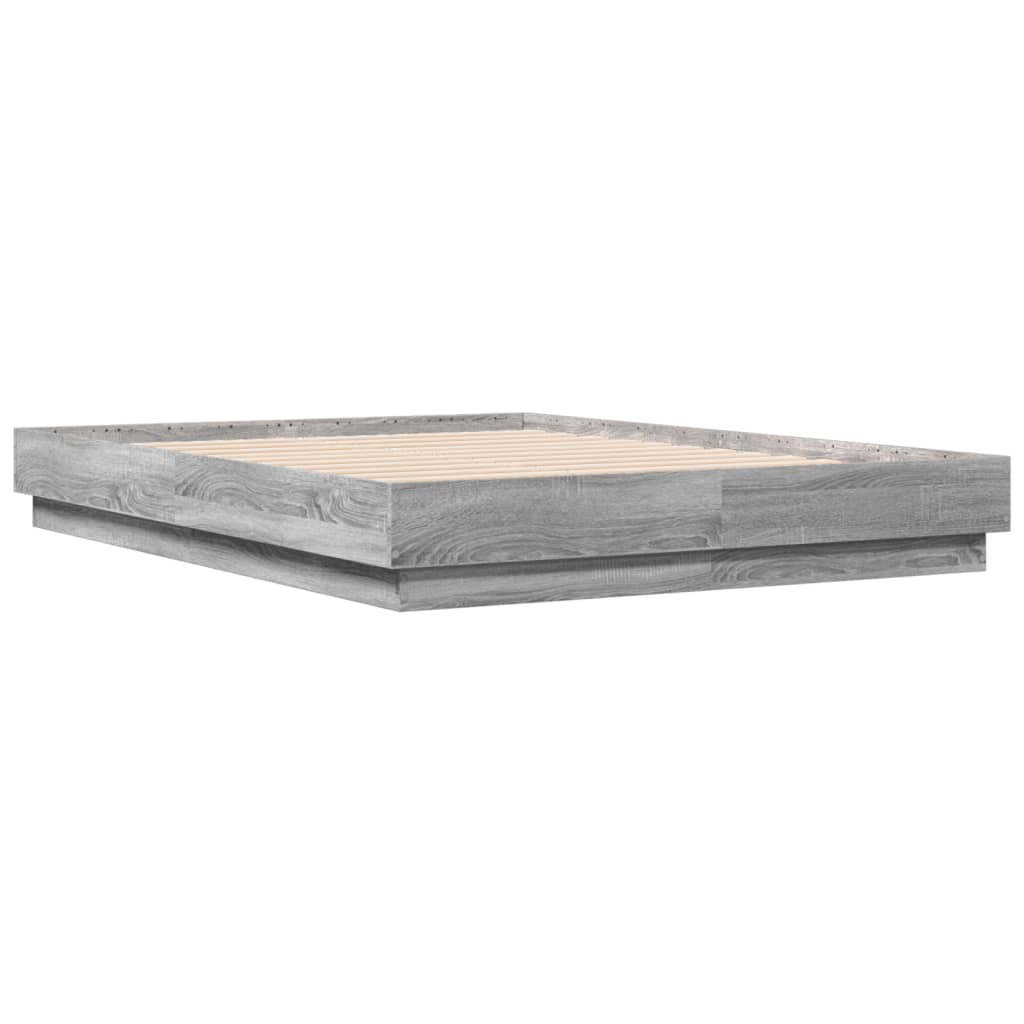 Bed Frame without Mattress Grey Sonoma 135x190 cm Double