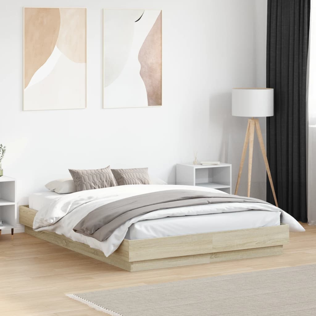 Bed Frame without Mattress Sonoma Oak 120x190 cm Small Double