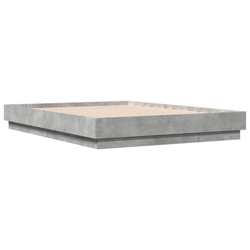 Bed Frame without Mattress Concrete Grey 120x190 cm Small Double