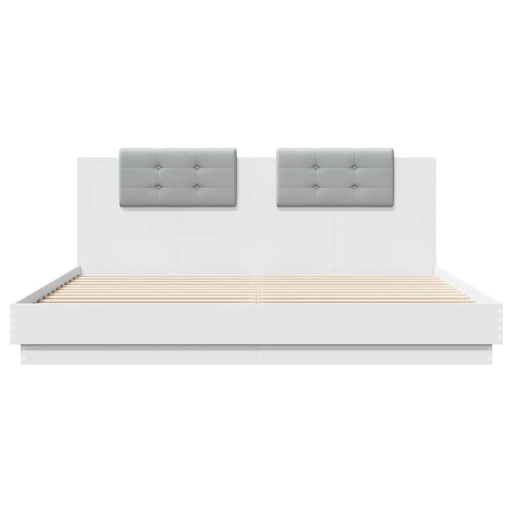 Bed Frame without Mattress White 200x200cm