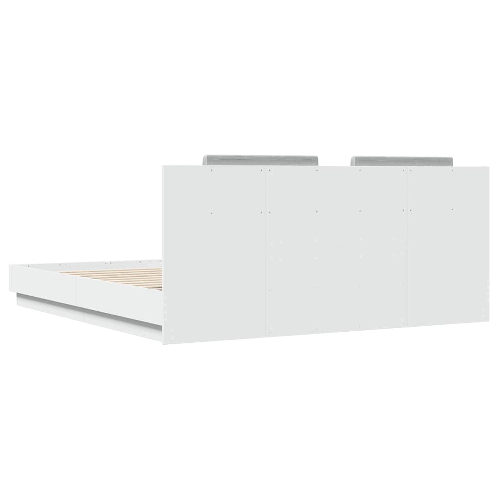 Bed Frame without Mattress White 200x200cm
