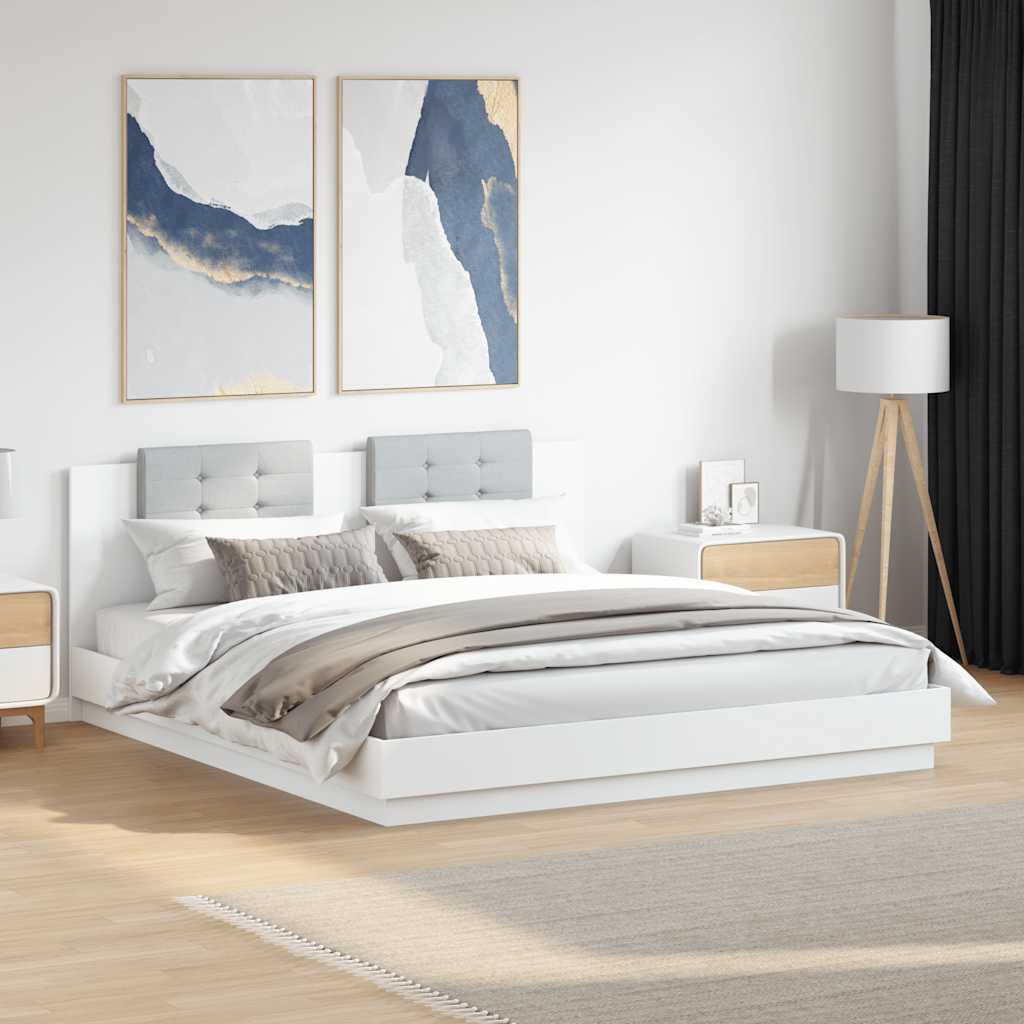 Bed Frame without Mattress White 200x200cm