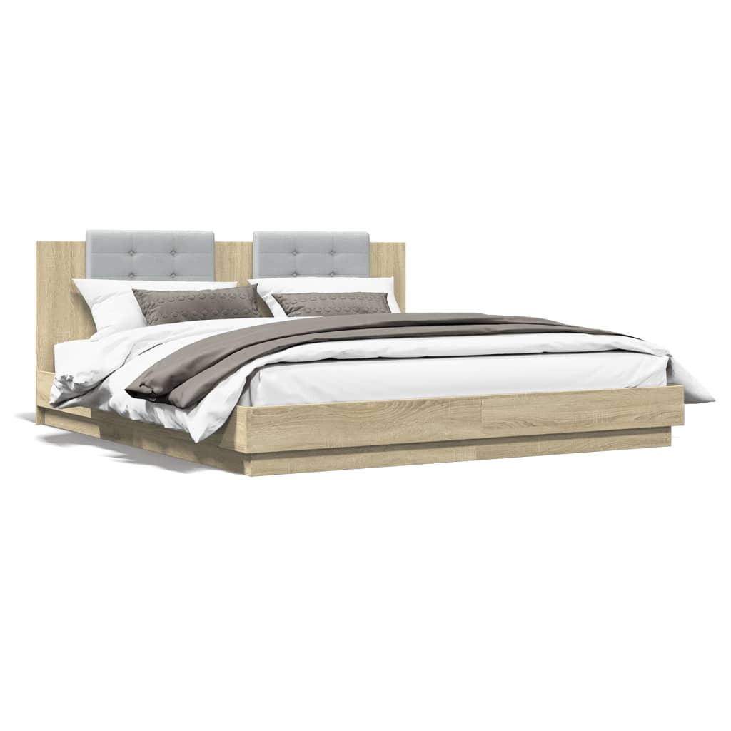 Bed Frame without Mattress Sonoma Oak 200x200cm