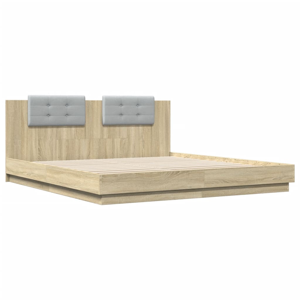 Bed Frame without Mattress Sonoma Oak 200x200cm