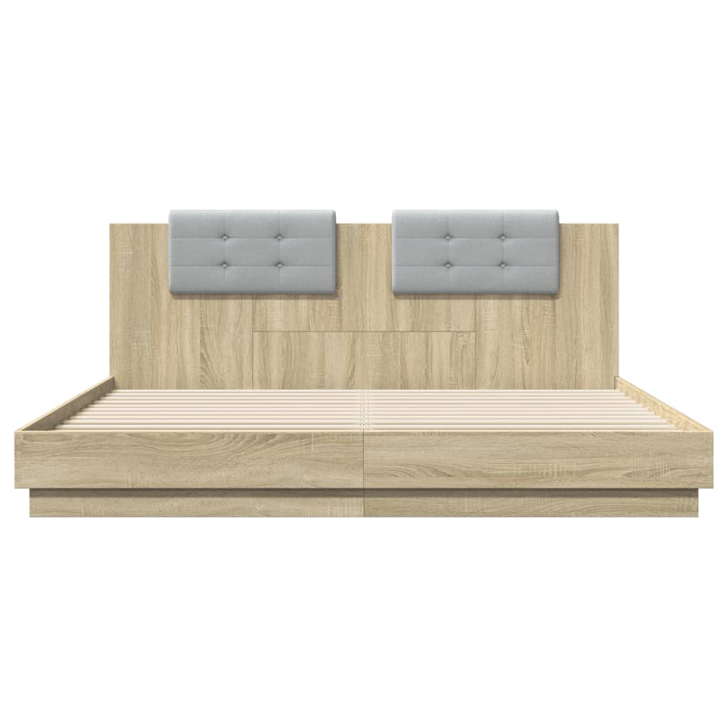 Bed Frame without Mattress Sonoma Oak 200x200cm
