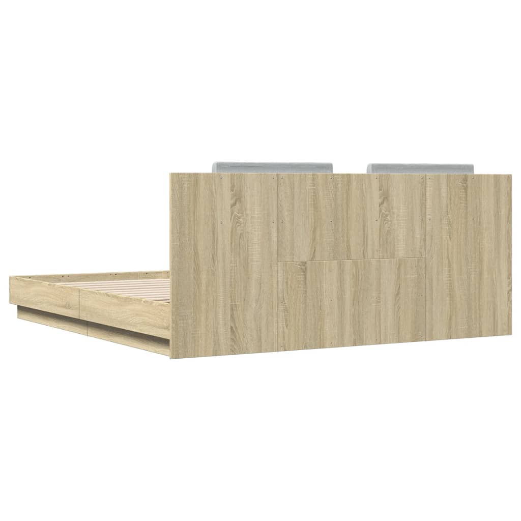 Bed Frame without Mattress Sonoma Oak 200x200cm