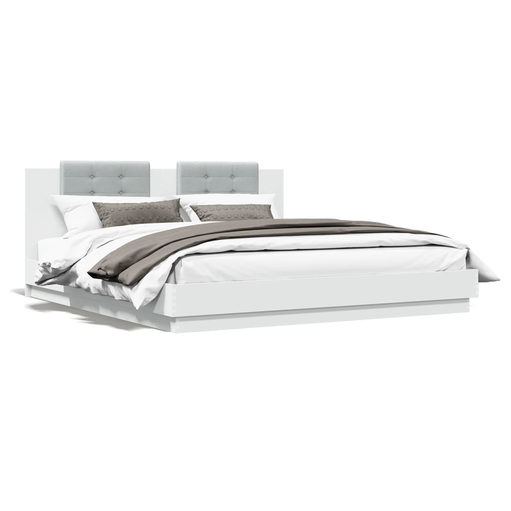 Bed Frame without Mattress White 180x200 cm Super King