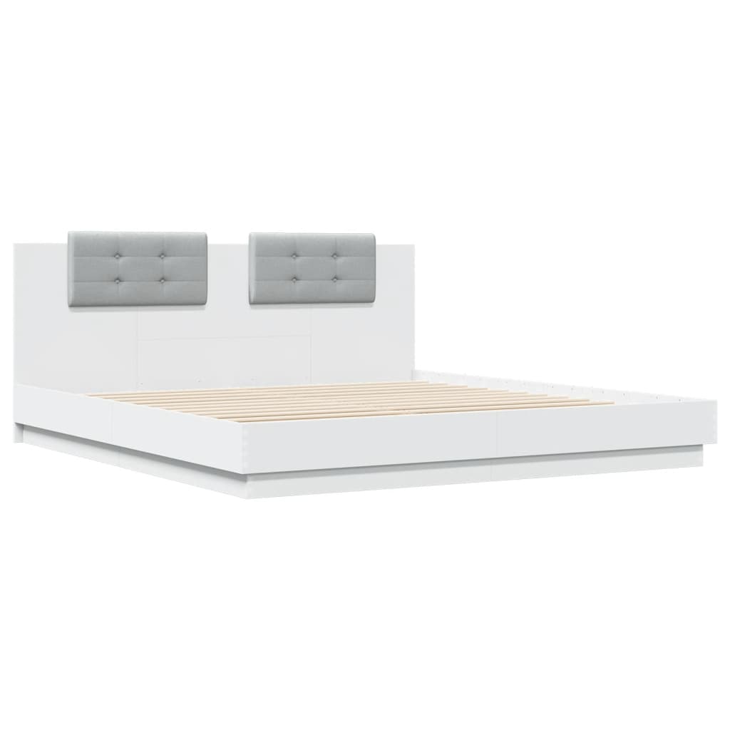 Bed Frame without Mattress White 180x200 cm Super King