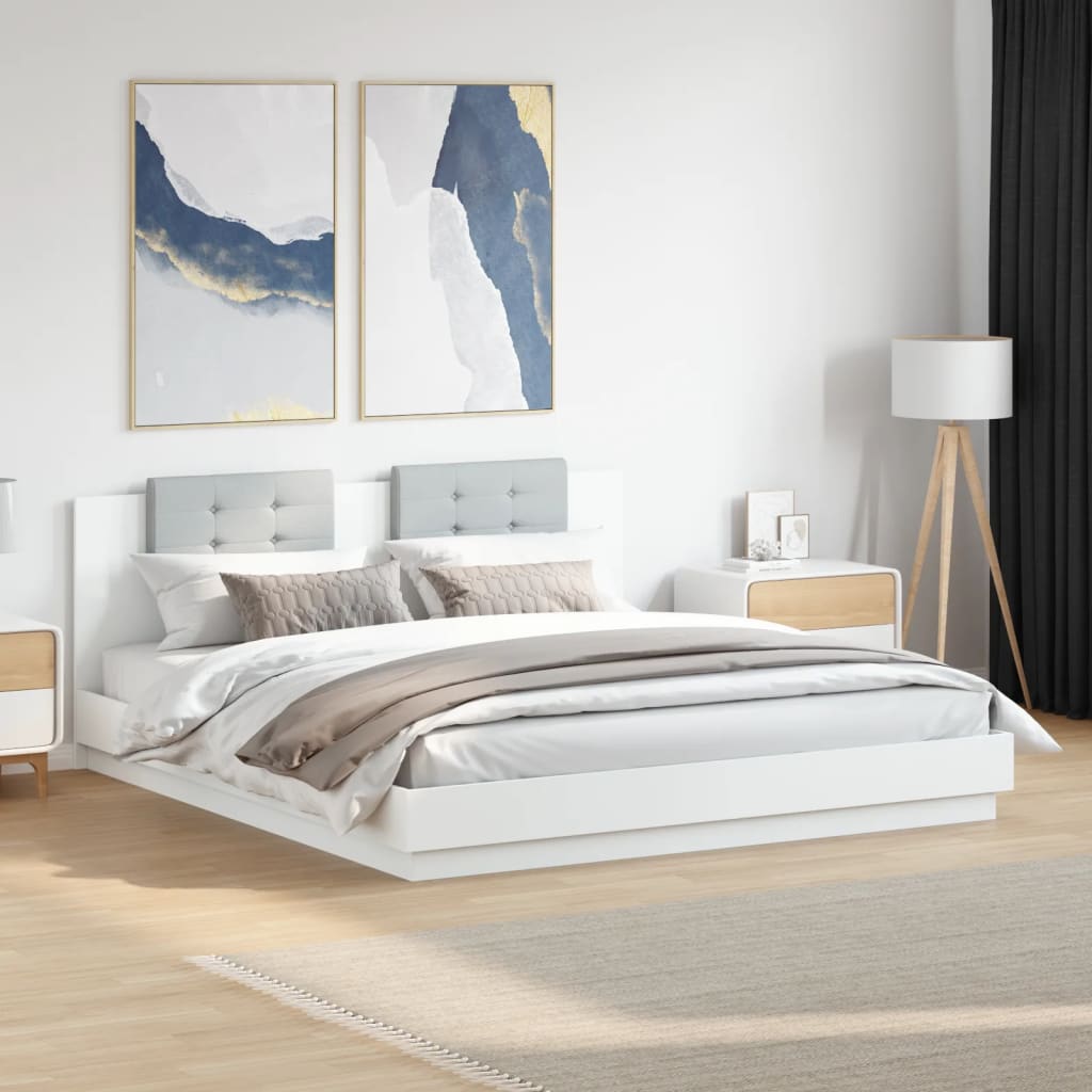 Bed Frame without Mattress White 180x200 cm Super King