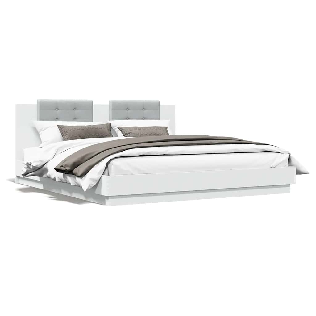 Bed Frame without Mattress White 160x200 cm