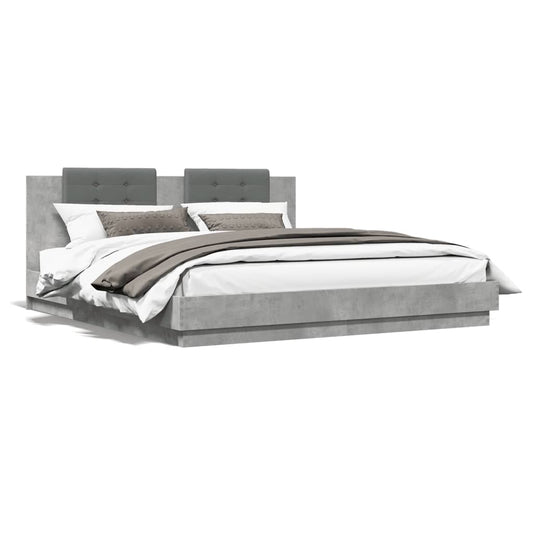 vidaXL Bed Frame without Mattress Concrete Grey 160x200 cm