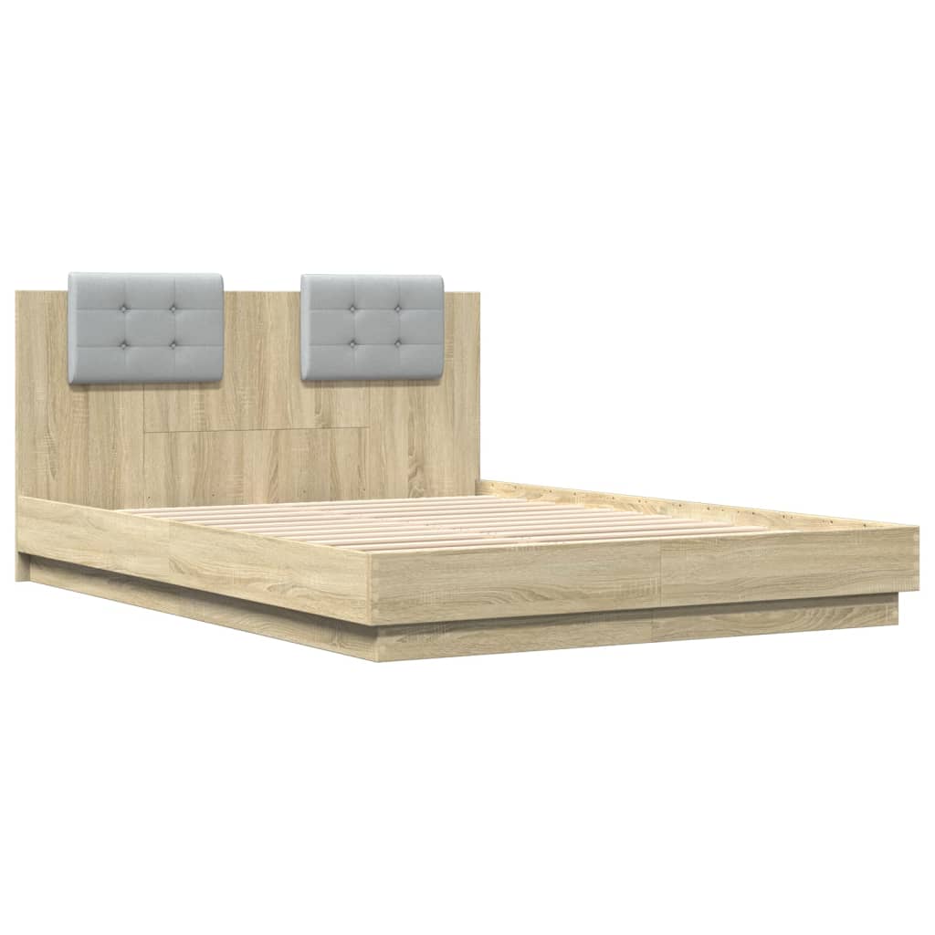 Bed Frame without Mattress Sonoma Oak 140x200 cm