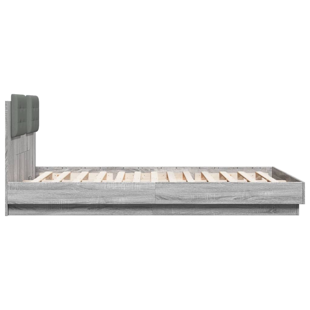 Bed Frame without Mattress Grey Sonoma 120x200 cm