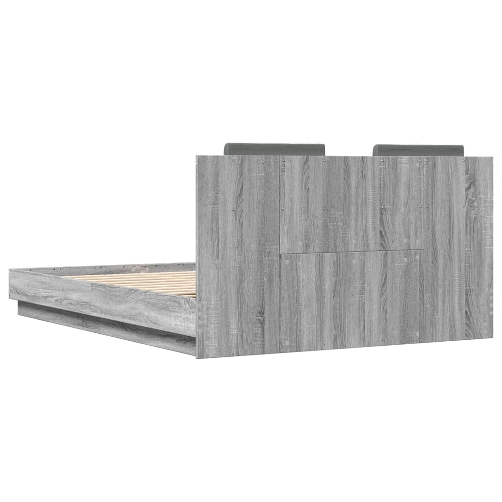 Bed Frame without Mattress Grey Sonoma 120x200 cm