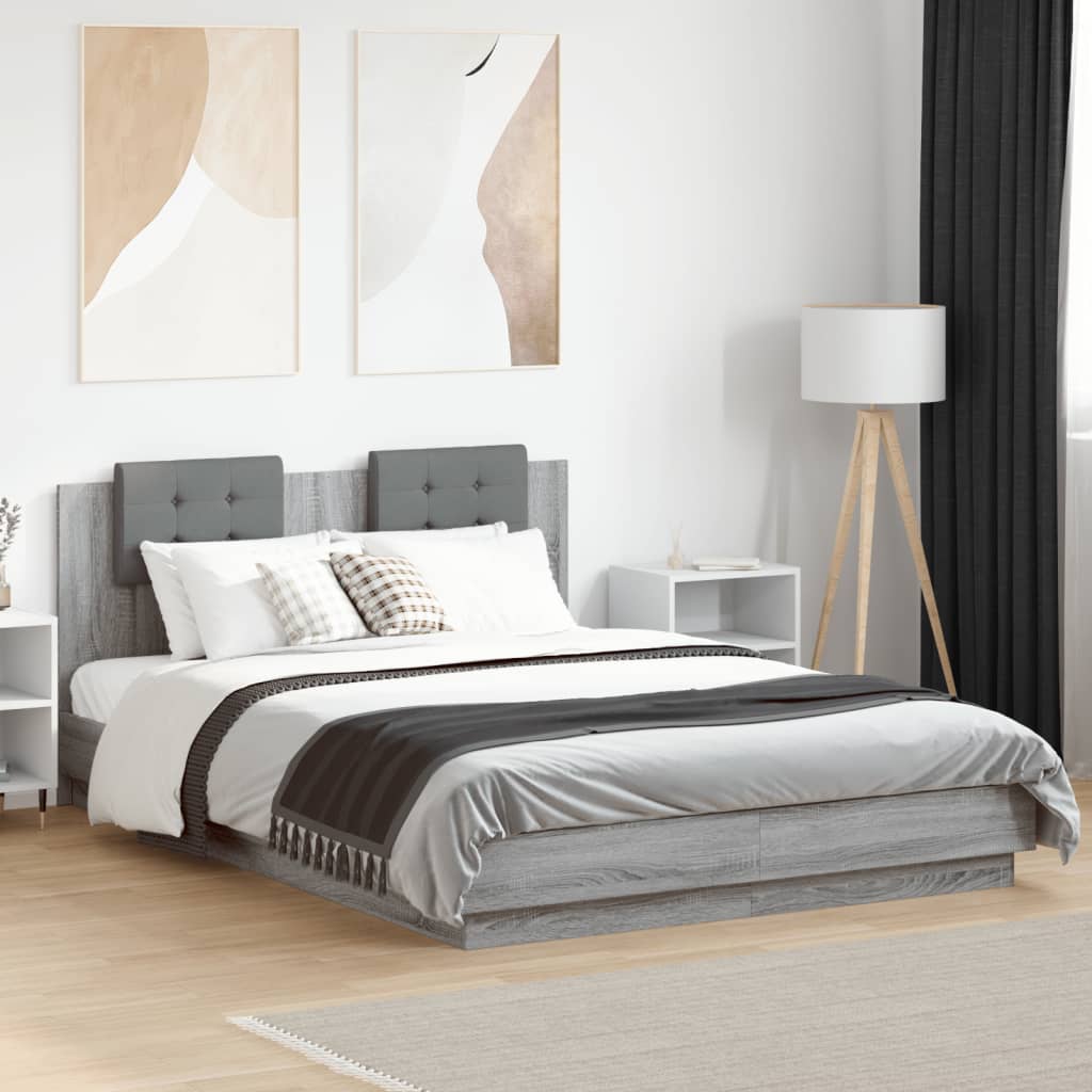 Bed Frame without Mattress Grey Sonoma 120x200 cm