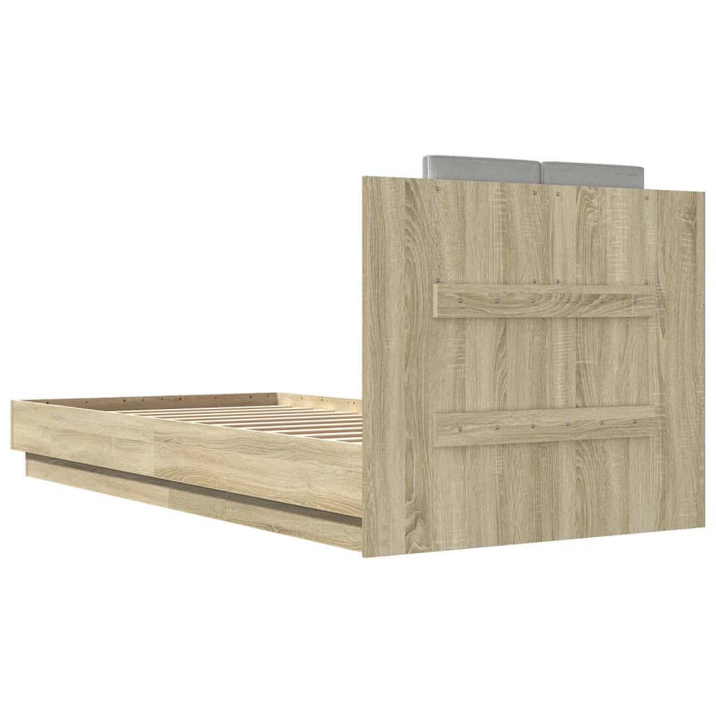 Bed Frame without Mattress Sonoma Oak 100x200 cm