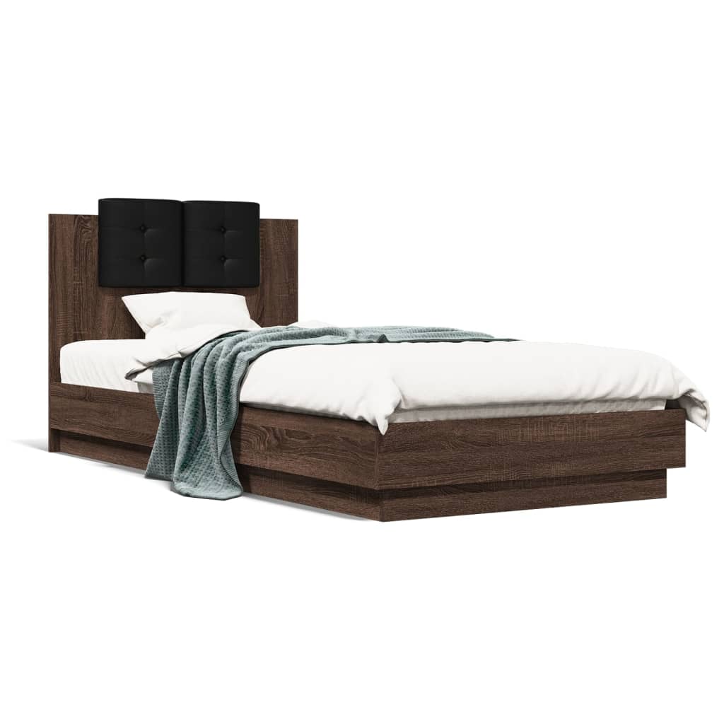 Bed Frame without Mattress Brown Oak 100x200 cm