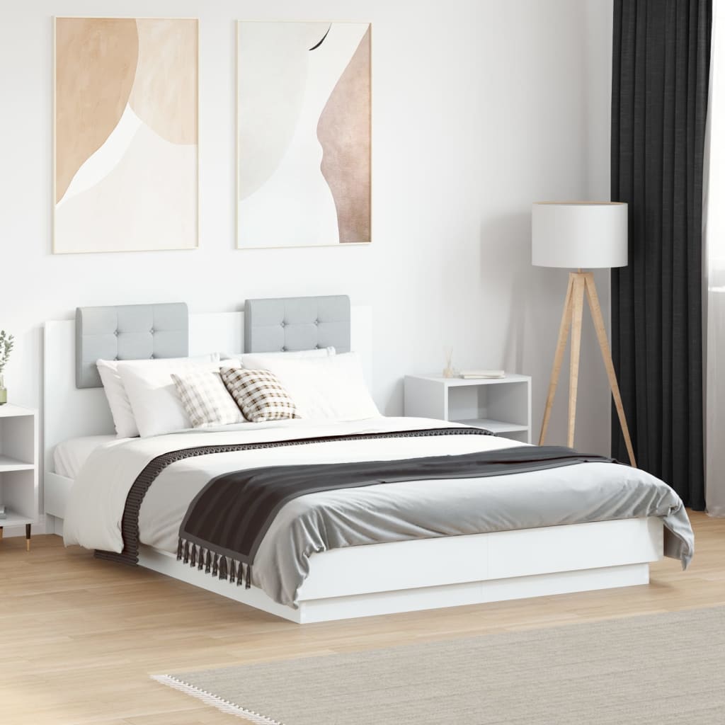 Bed Frame without Mattress White 135x190 cm Double