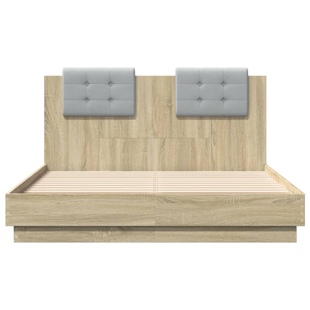 Bed Frame without Mattress Sonoma Oak 135x190 cm Double