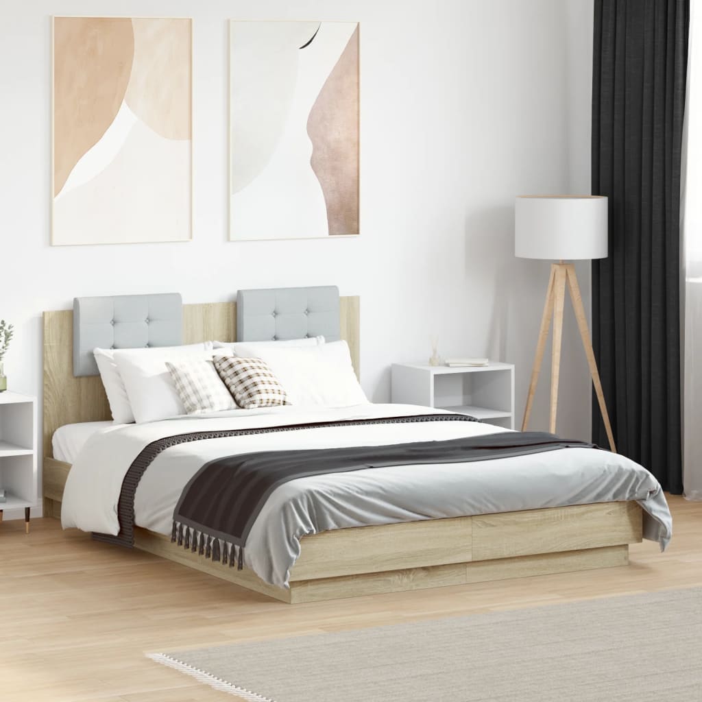 Bed Frame without Mattress Sonoma Oak 120x190 cm Small Double