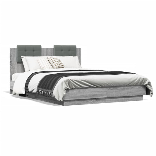 vidaXL Bed Frame without Mattress Grey Sonoma 120x190 cm Small Double