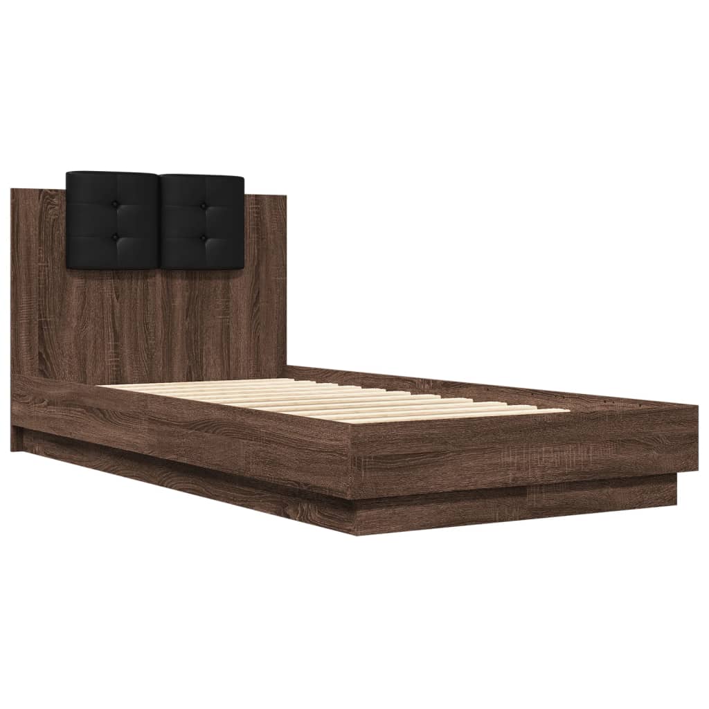 vidaXL Bed Frame without Mattress Brown Oak 75x190 cm Small Single