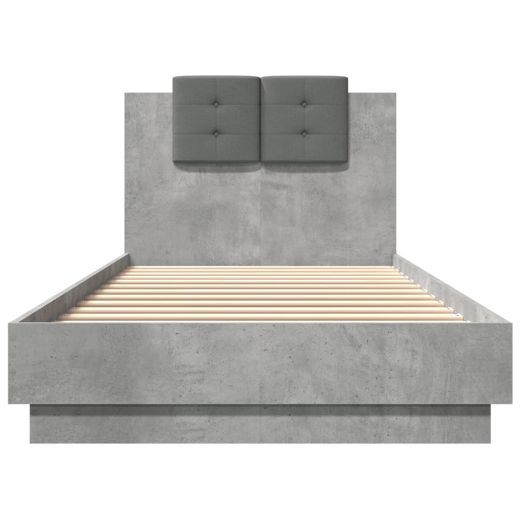 Bed Frame | Concrete grey | Engineered wood and plywood | Single