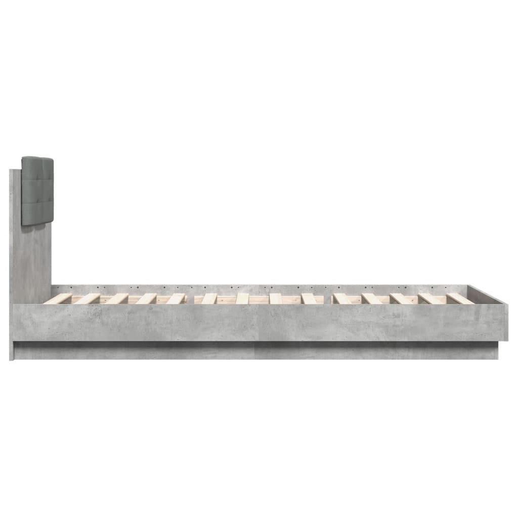 Bed Frame | Concrete grey | Engineered wood and plywood | Single