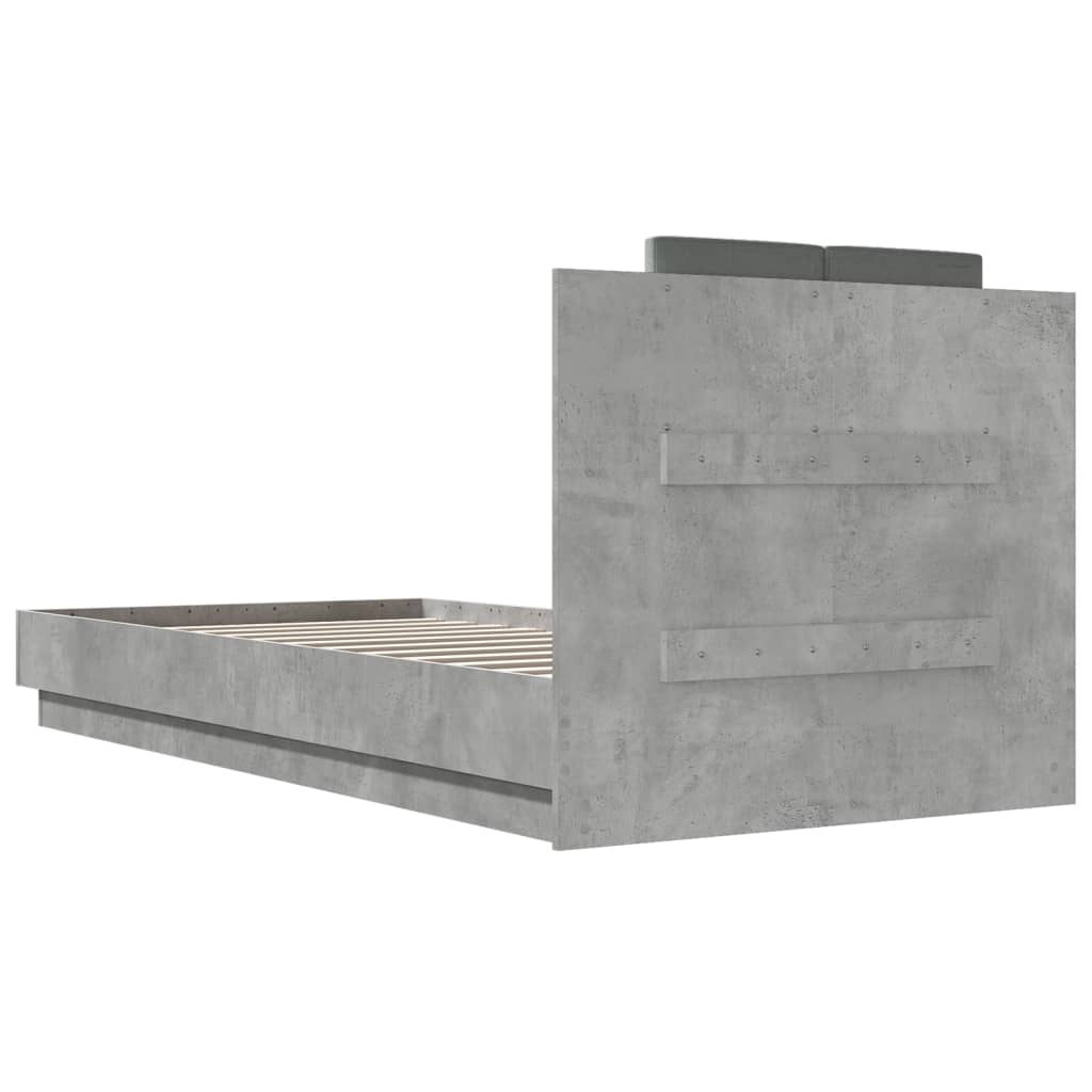 Bed Frame | Concrete grey | Engineered wood and plywood | Single