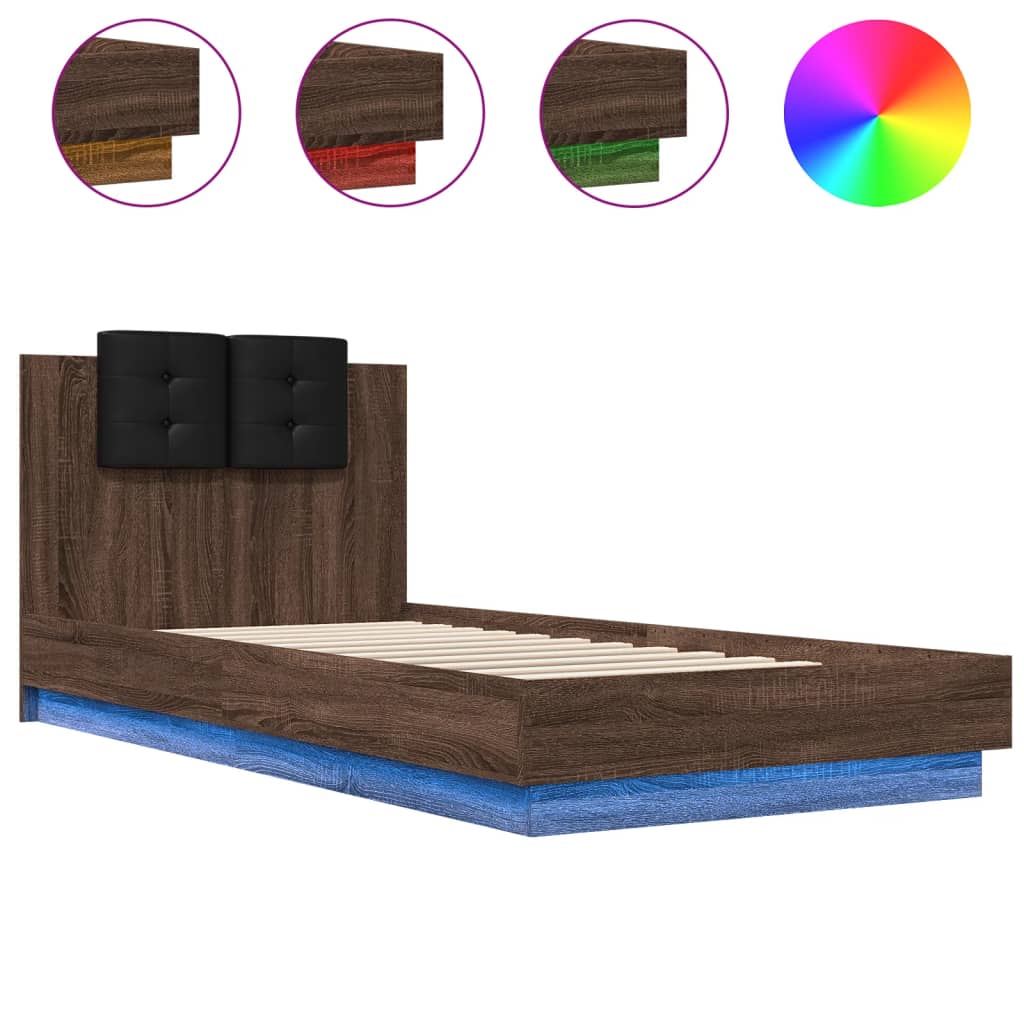Bed Frame | Brown Oak | Engineered wood | Single | Bed Frame