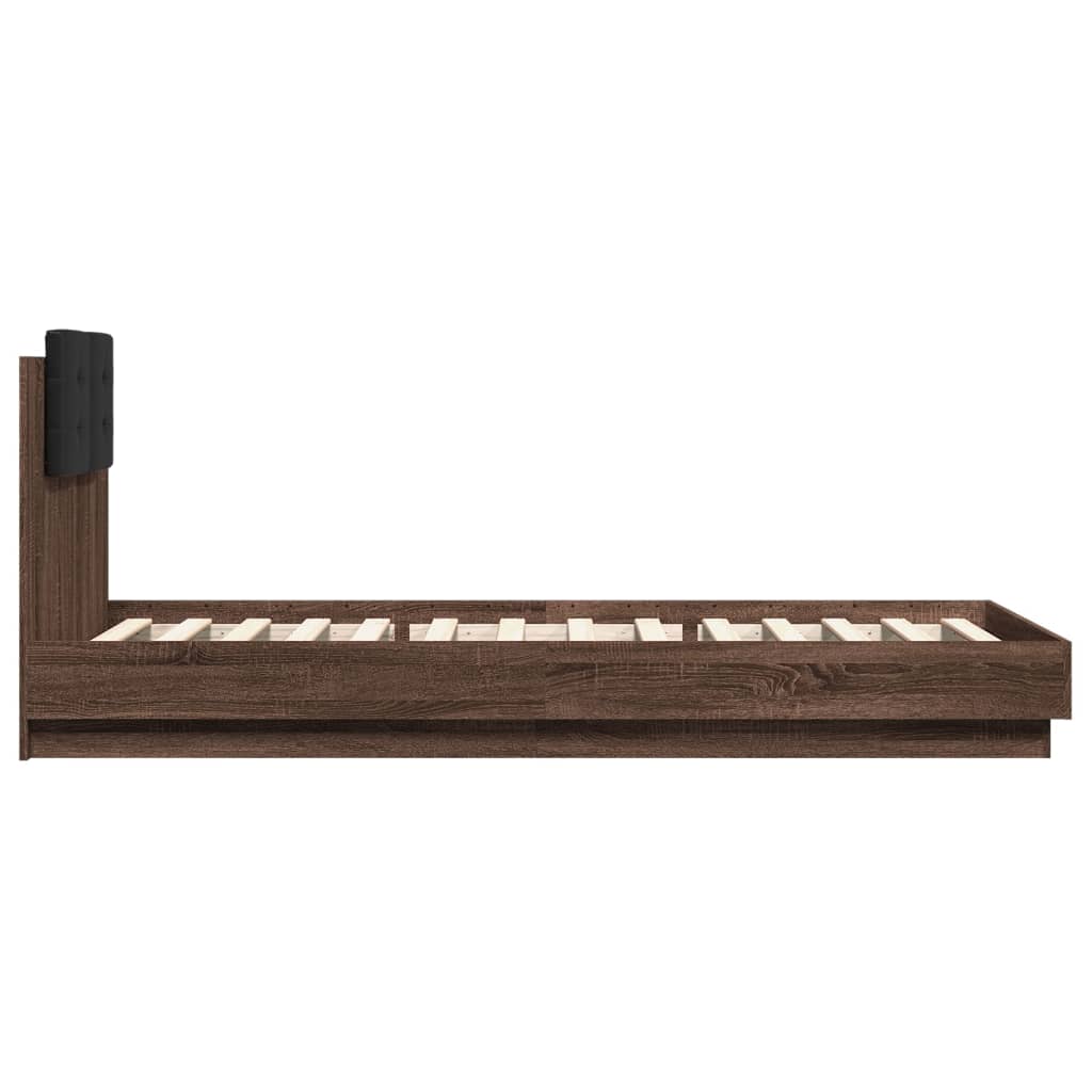 Bed Frame | Brown Oak | Engineered wood, Plywood | 90 x 200 cm