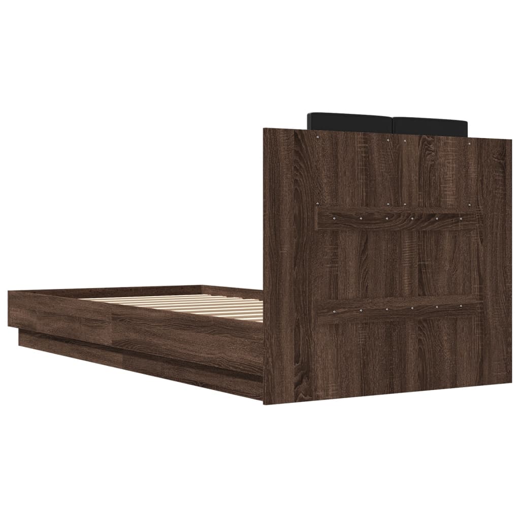 Bed Frame | Brown Oak | Engineered wood, Plywood | 90 x 200 cm