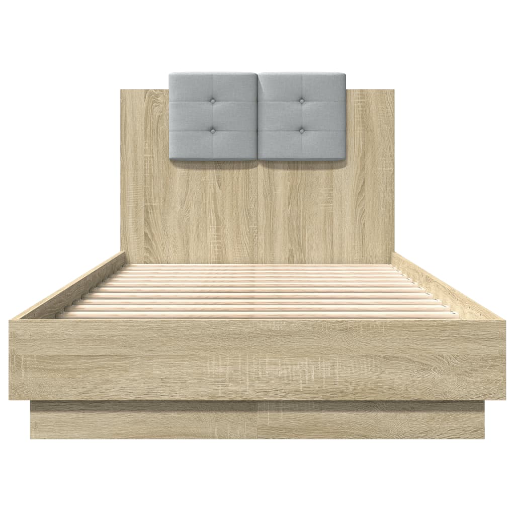 Bed Frame | Sonoma Oak | Engineered wood with plywood slats | Single