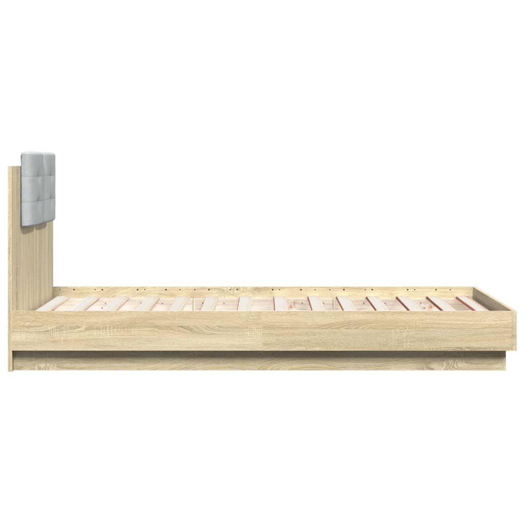 Bed Frame | Sonoma Oak | Engineered wood with plywood slats | Single