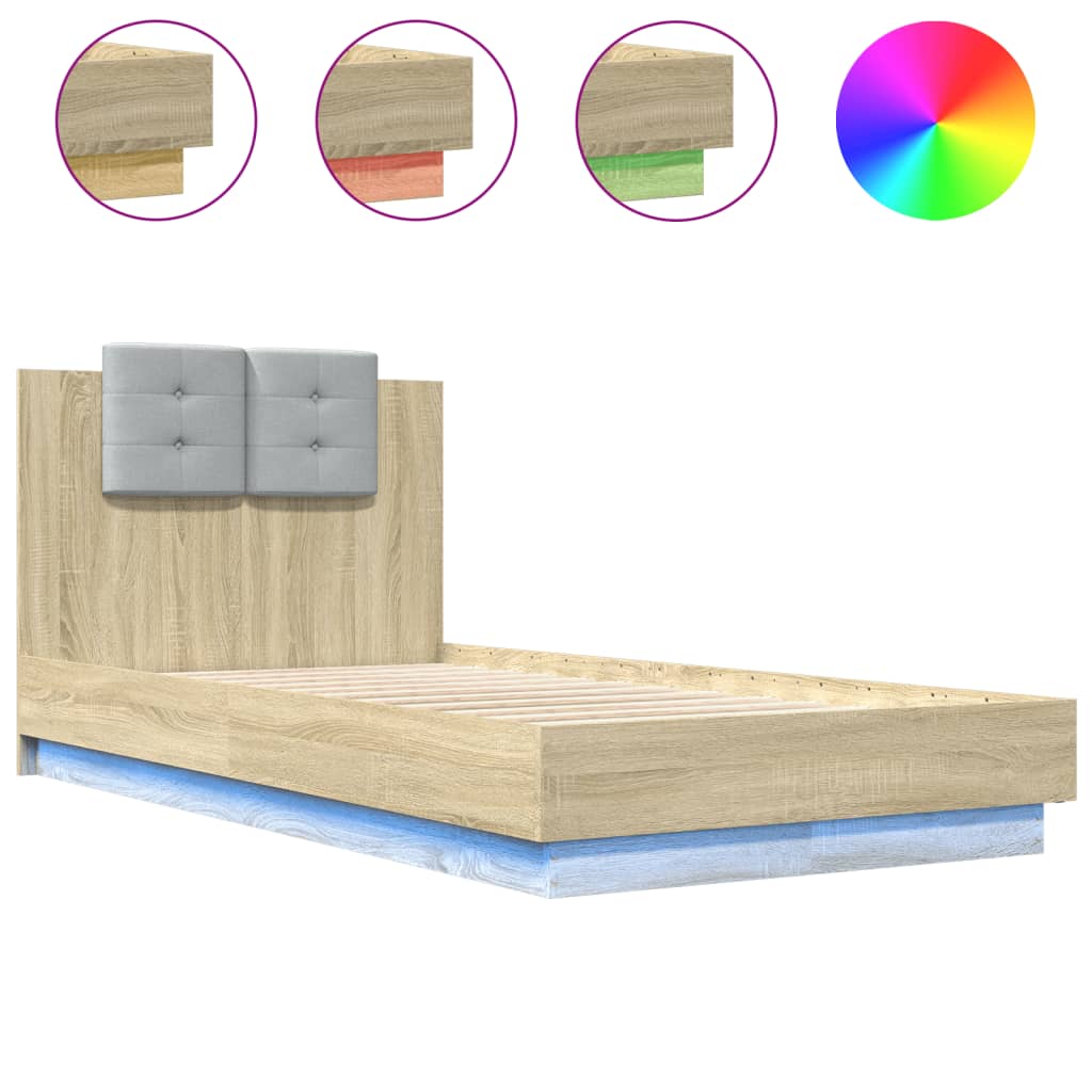 Bed Frame | Sonoma oak | Engineered wood, Plywood | Small Single