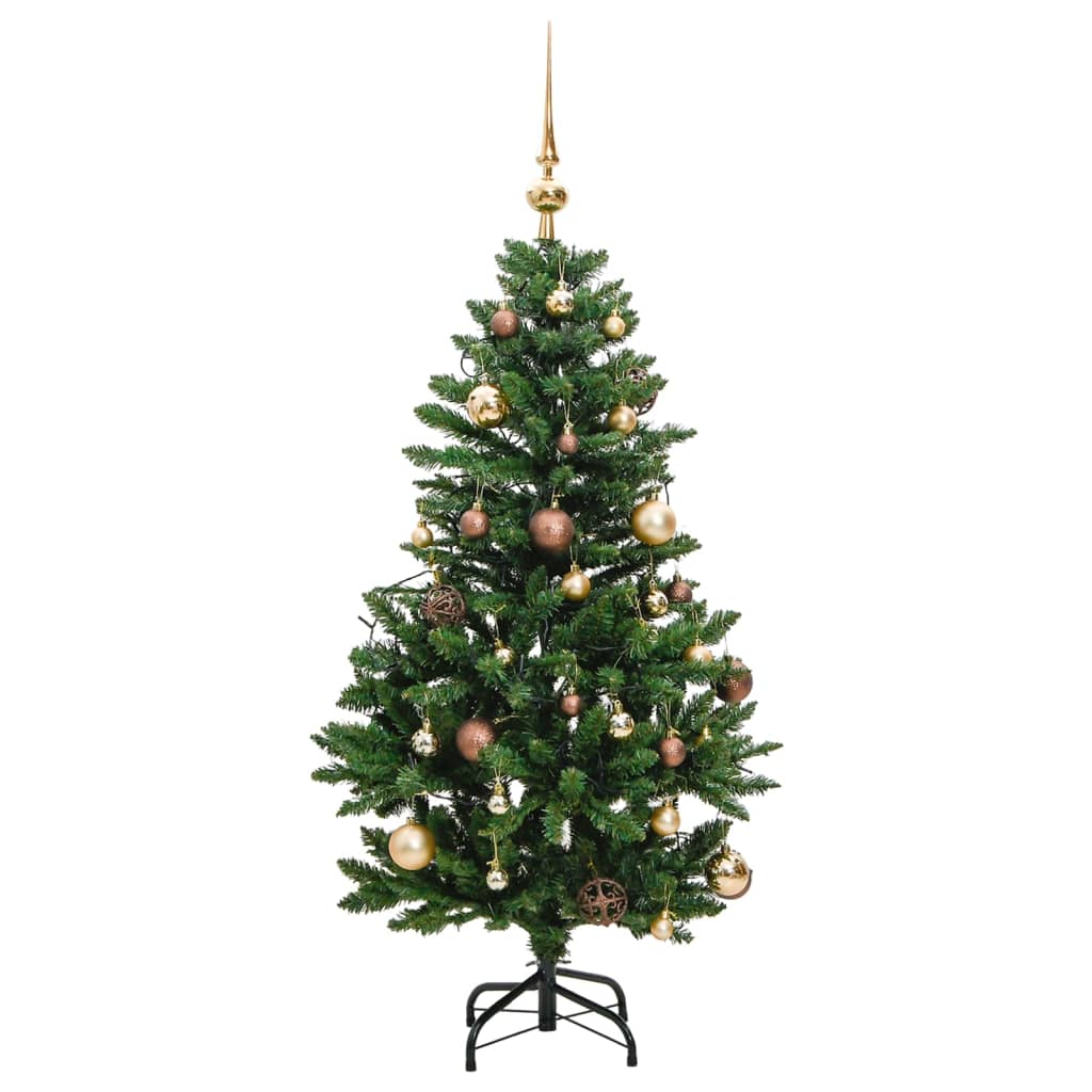 vidaXL Artificial Hinged Christmas Tree 150 LEDs & Ball Set 150 cm