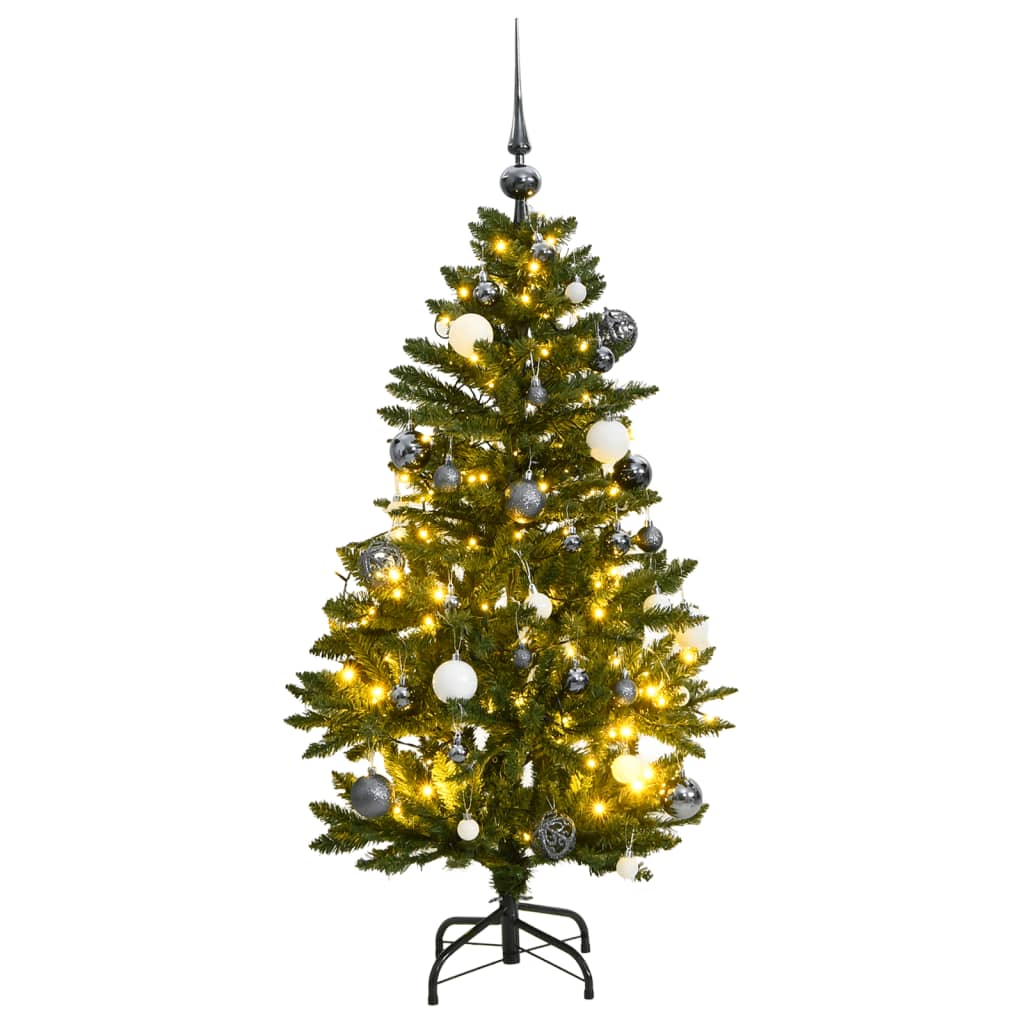 vidaXL Artificial Hinged Christmas Tree 150 LEDs & Ball Set 120 cm