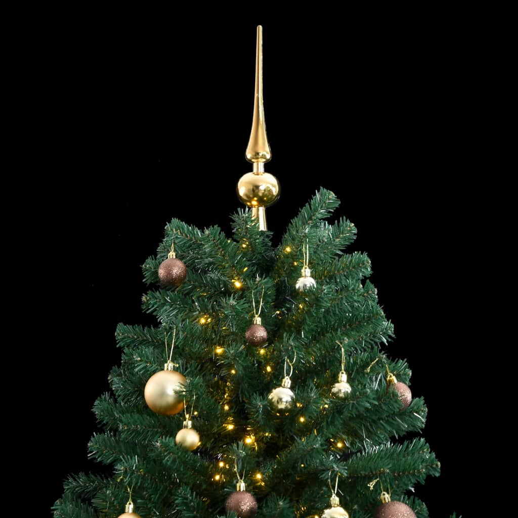 vidaXL Artificial Hinged Christmas Tree 300 LEDs & Ball Set 210 cm