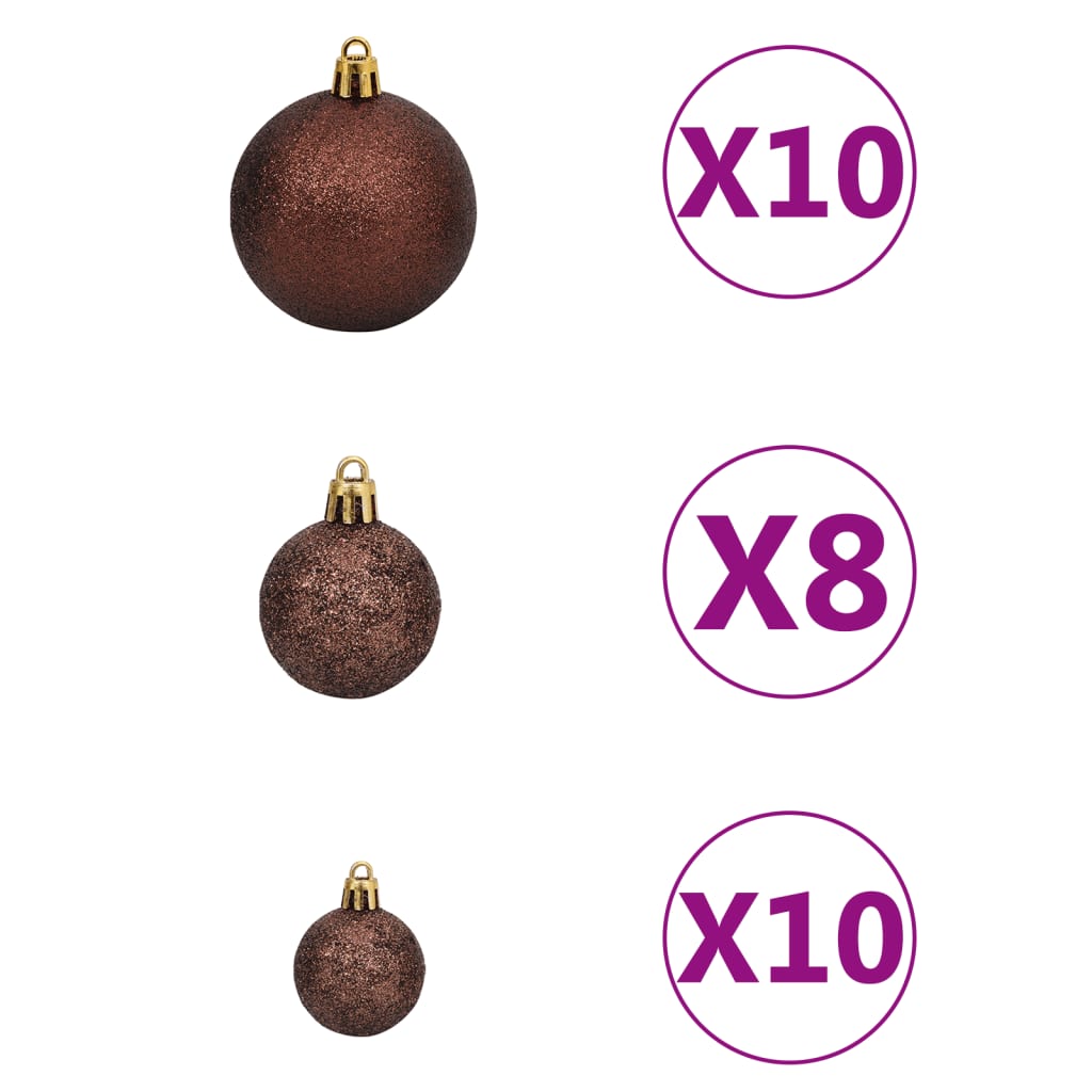 vidaXL Artificial Hinged Christmas Tree 300 LEDs & Ball Set 210 cm