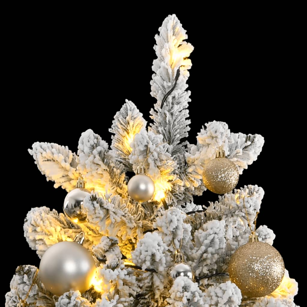 vidaXL Artificial Hinged Christmas Tree 300 LEDs & Ball Set 180 cm