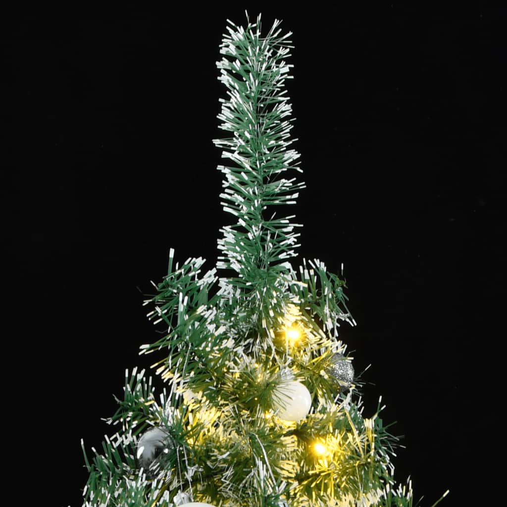 vidaXL Artificial Christmas Tree 300 LEDs&Ball Set&Flocked Snow 180 cm