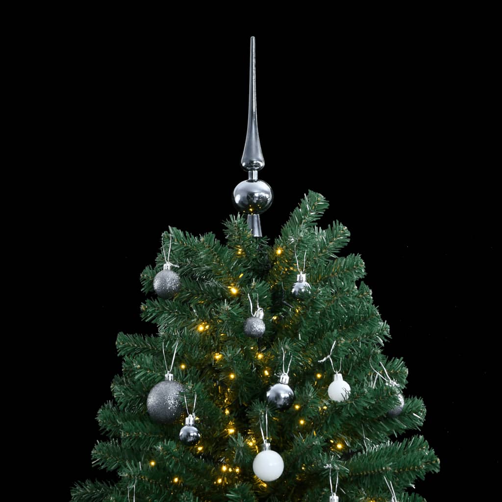 vidaXL Artificial Hinged Christmas Tree 300 LEDs & Ball Set 180 cm