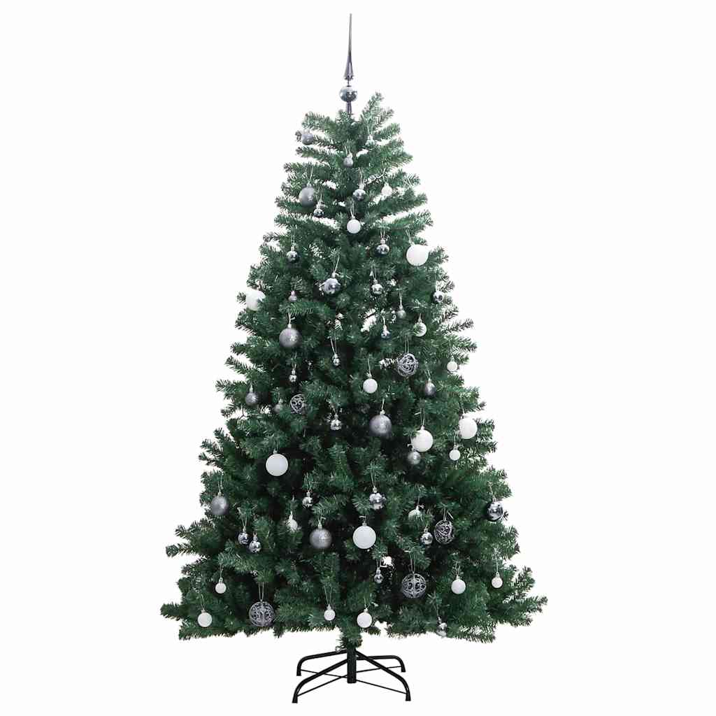 vidaXL Artificial Hinged Christmas Tree 300 LEDs & Ball Set 240 cm