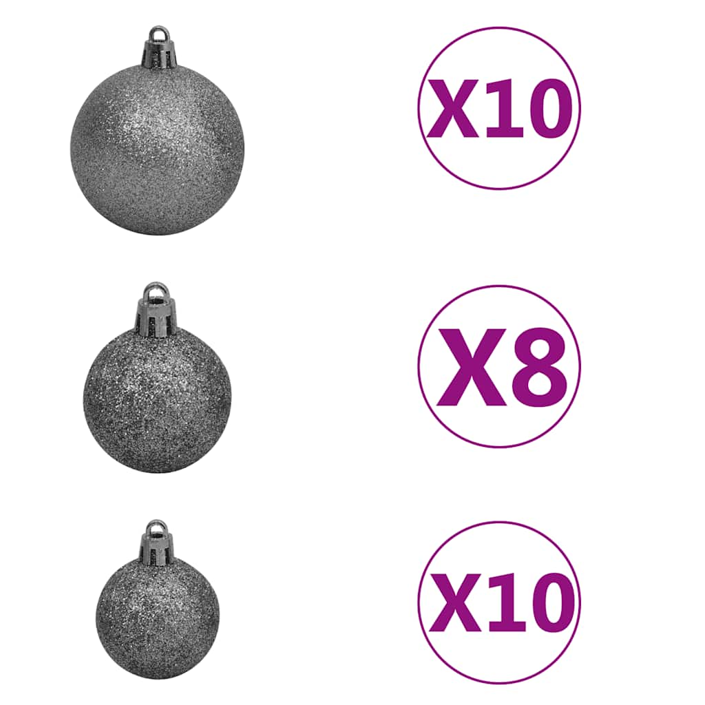 vidaXL Artificial Hinged Christmas Tree 300 LEDs & Ball Set 240 cm