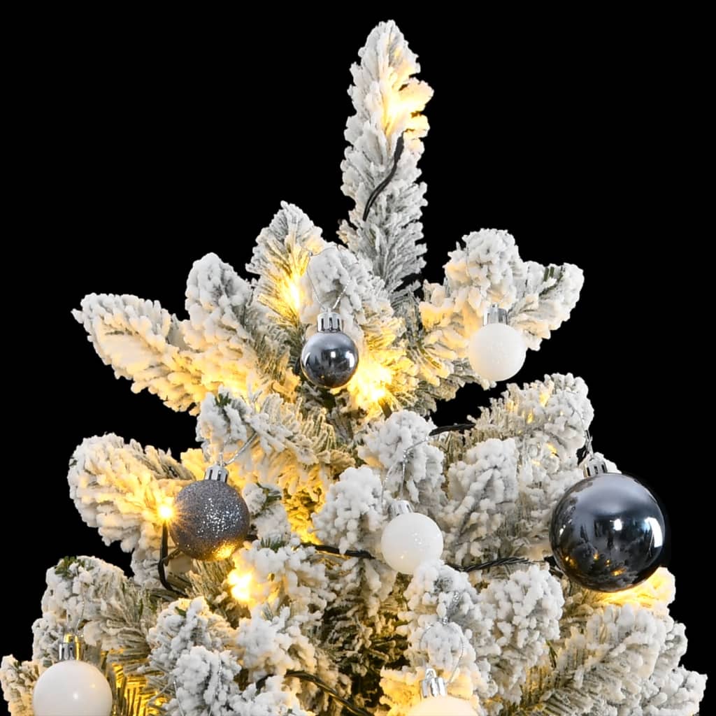 vidaXL Artificial Hinged Christmas Tree 300 LEDs & Ball Set 210 cm