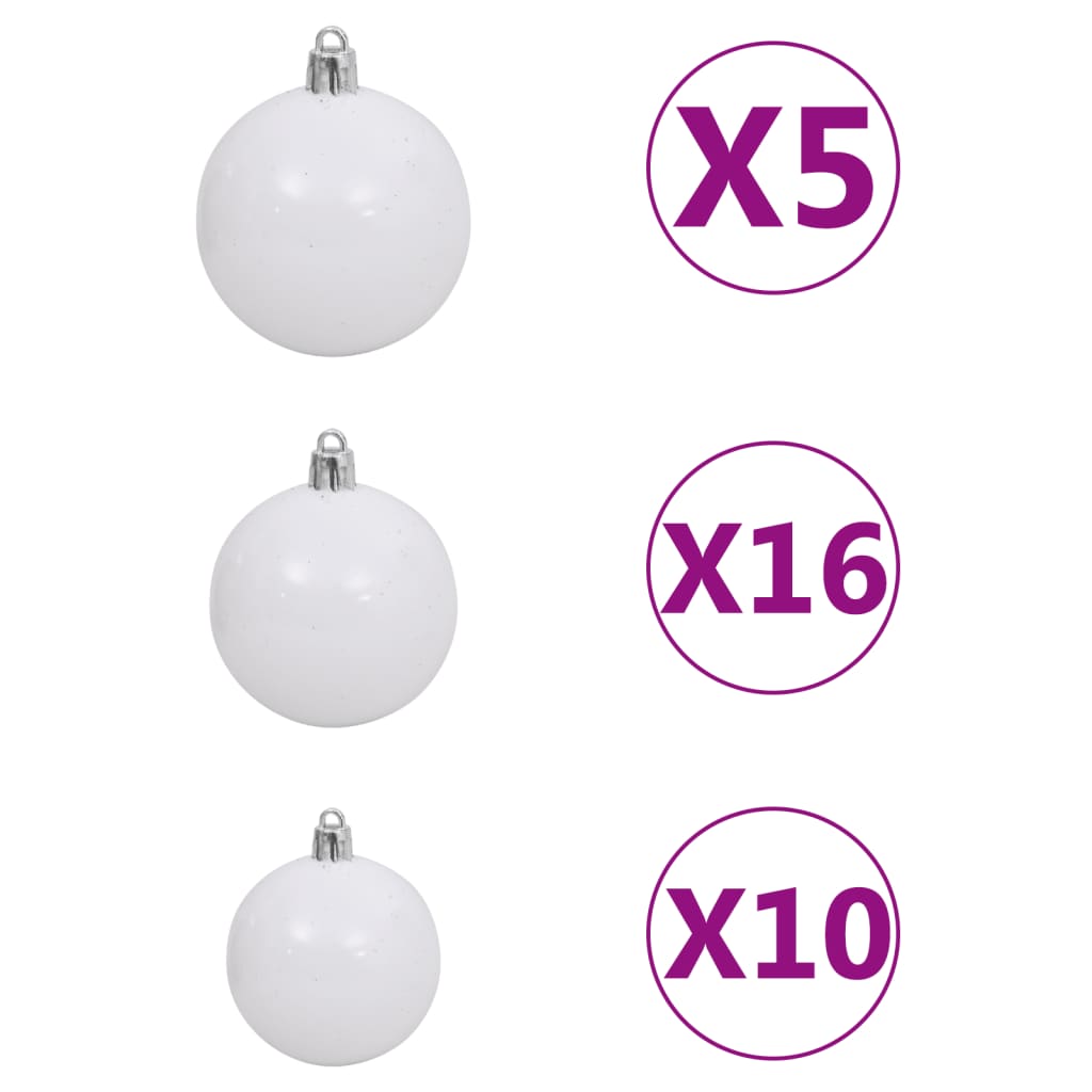 vidaXL Artificial Hinged Christmas Tree 300 LEDs & Ball Set 240 cm