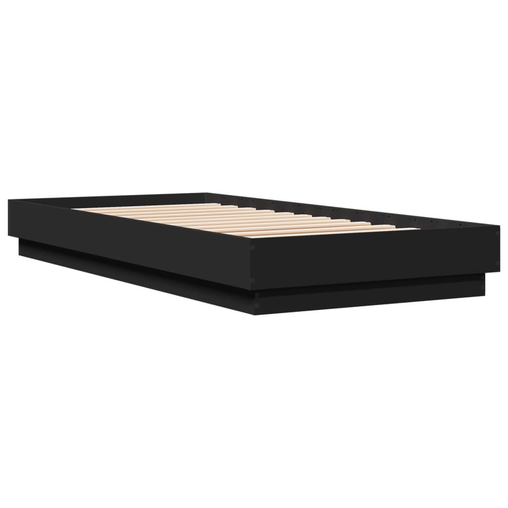 Bed Frame without Mattress with LED Lights Black 100x200 cm