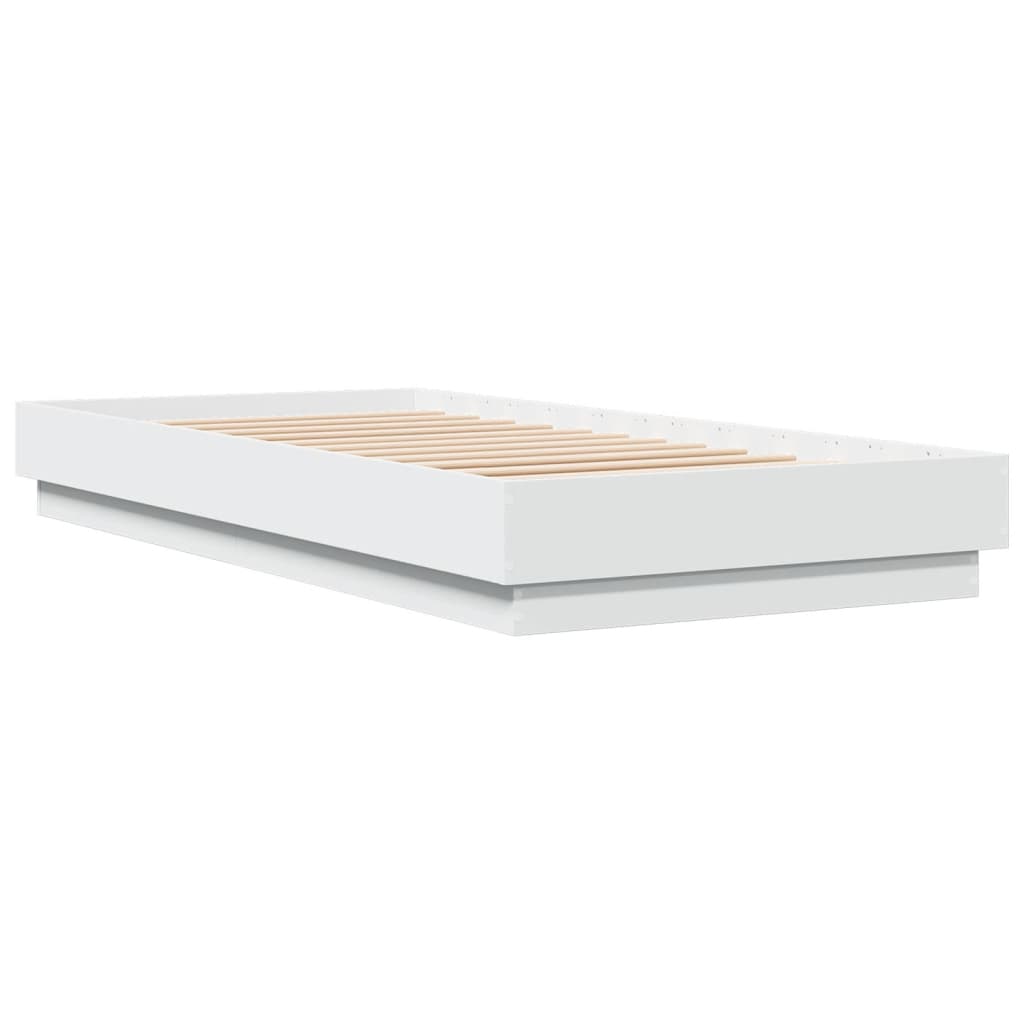 Bed Frame without Mattress White 100x200 cm Engineered Wood